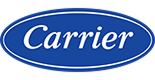 Carrier logo featuring blue oval shape with white stylized text, representing a leading brand in air conditioning and refrigeration solutions, symbolizing innovation and reliability in climate control technology.
